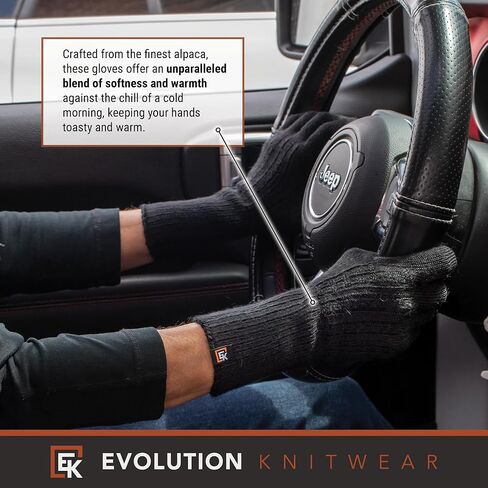 Evolution Knitwear Alpaca Cable Knit Gloves - Made in the USA - Super Soft Baby Alpaca - Small in Saudi Arabia