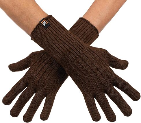 قفازات Evolution Knitwear Alpaca Cable Knit - صُنعت في الولايات المتحدة الأمريكية - Alpaca Baby فائقة النعومة - صغير in Kuwait