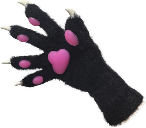 Fursuit Fluorescence Paws Gloves with Pink Pads Luminous ver, Kigurumi paws, White Plush Kig Style in Saudi Arabia