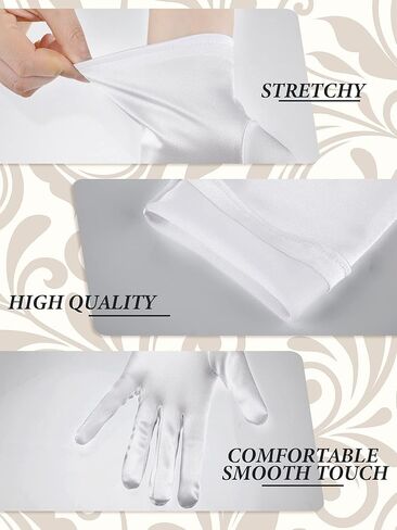Zhanmai 3 Pairs Long Opera Party Gloves for Women 1920s Satin White Gloves for Wedding Tea Party Cosplay Costume Banquet in Saudi Arabia