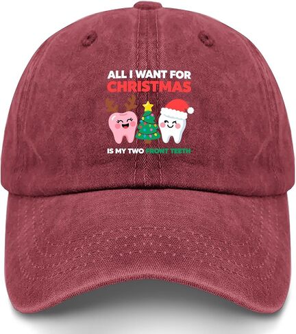 All I Wants for Christmas is My Two Front Teeth Hats Garde Caps for Grandma in Saudi Arabia