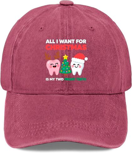 All I Wants for Christmas is My Two Front Teeth Hats Garde Caps for Grandma in Saudi Arabia