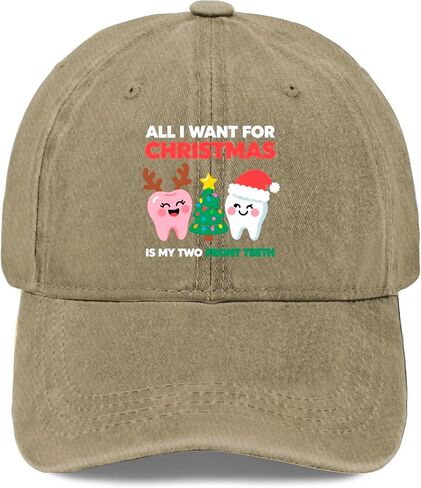 All I Wants for Christmas is My Two Front Teeth Hats Garde Caps for Grandma in Saudi Arabia