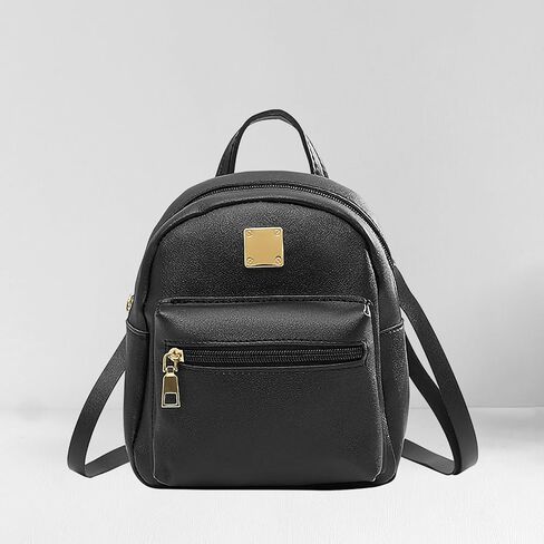 Women Backpack, PU Women's Fashion Backpacks, Backpack Purse with Detachable Shoulder Strap, Mini Daypack Bag for Travel(Black) in Saudi Arabia