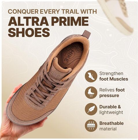 Hike Footwear Hike AltraPrime – Premium Leather & Pain-Free Barefoot Hiking Shoes, Hiking Boots for Women Men, Wide Toe Daily Wear Walking Shoes in Saudi Arabia