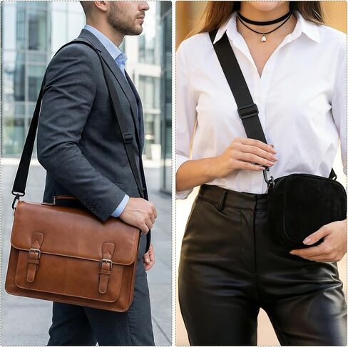 2PCS Adjustable Shoulder Straps for Bags, 63in/160cm Purse Straps Replacement Crossbody, Wide Crossbody Bag Strap for Duffle Briefcase Messenger Bags (Black) in Saudi Arabia