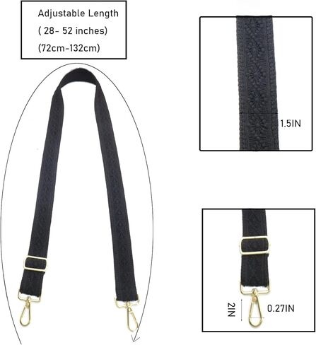Crossbody Straps for Purses Gold Hardware Purse Strap Adjustable Replacement,Retro Lace Flowers for Shoulder Bags in Saudi Arabia