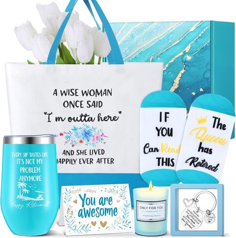 Sieral 7 PCS Mothers Day Gifts for Mom Hildridge Gifts Box for Women من ابنة الابن Kids ، سلة أمي مع Canvas Tote Candle Candle Sock -keychain Box in Kuwait