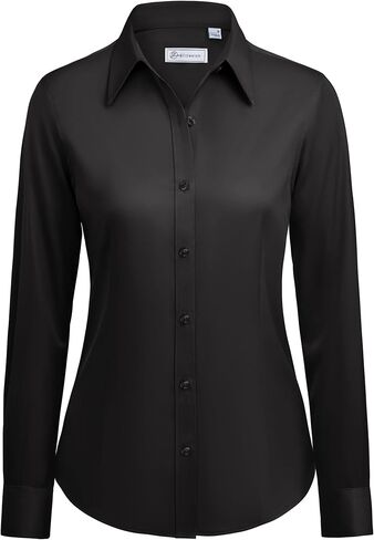 siliteelon Button Down Shirts for Women: Wrinkle Free Long Sleeve Classic Fit Collared Dress Shirt Solid Formal Office in Saudi Arabia