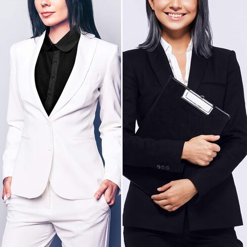 Syhood 2 Pieces Fake Collar Detachable Dickey Collar Women's Half False Shirt Blouse for Women Decorative Favors(Adult Size,White, Black) in Saudi Arabia