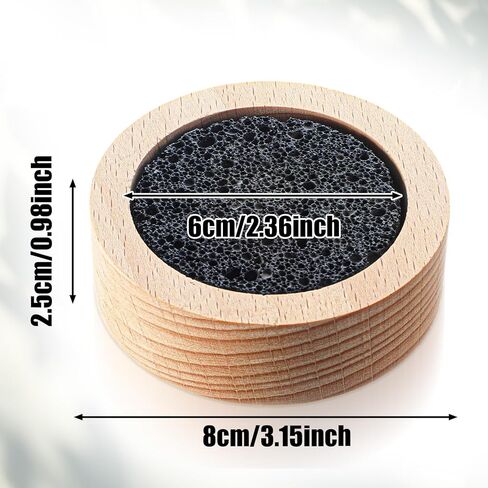 Lava Rock Diffuser, Sauna Accessories Small Lava Rock Diffuser with Natural Beechwood Base for Sauna Passive Diffusers Essential Oil Diffusers for Bathroom Home Office Bedroom as Friend Gifts in Saudi Arabia