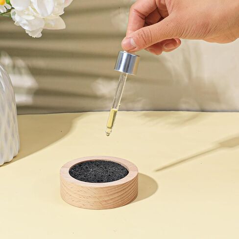 Lava Rock Diffuser, Sauna Accessories Small Lava Rock Diffuser with Natural Beechwood Base for Sauna Passive Diffusers Essential Oil Diffusers for Bathroom Home Office Bedroom as Friend Gifts in Saudi Arabia