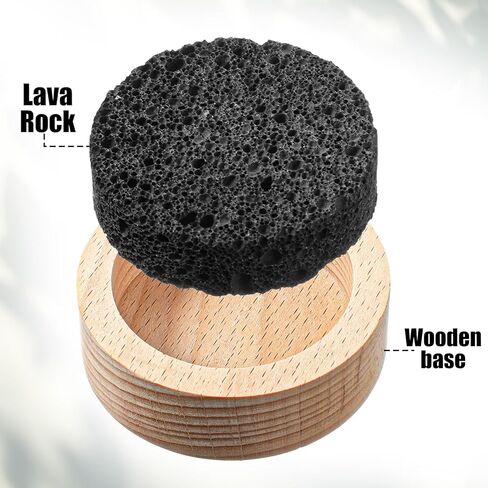 Lava Rock Diffuser, Sauna Accessories Small Lava Rock Diffuser with Natural Beechwood Base for Sauna Passive Diffusers Essential Oil Diffusers for Bathroom Home Office Bedroom as Friend Gifts in Saudi Arabia