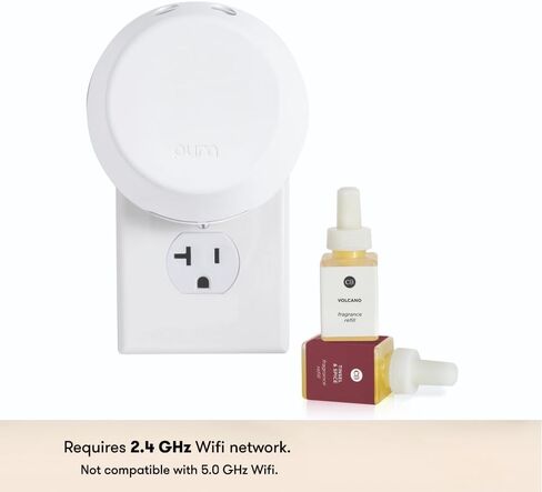 Capri Blue x Pura 4 - Smart Fragrance Diffuser Plug in Kit - Includes 1 Pura Diffuser + 2 Fragrance Refill Vials - Long Lasting Scents - LED Light - 2.4 GHz WiFi Required (Tinsel & Spice + Volcano) in Saudi Arabia