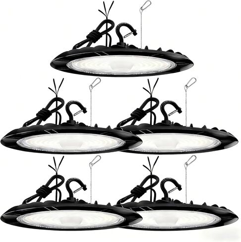 UFO LED LED High Bay Lights 200W/150W/100W 6000K/5000K/4000K قابلة للتعديل قابلة للضبط الخليج الإضاءة 100-277V PLACK in Saudi Arabia