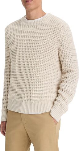 Vince Mens Macro Waffle L/S Crew, Pebble White, XX-Large in Saudi Arabia