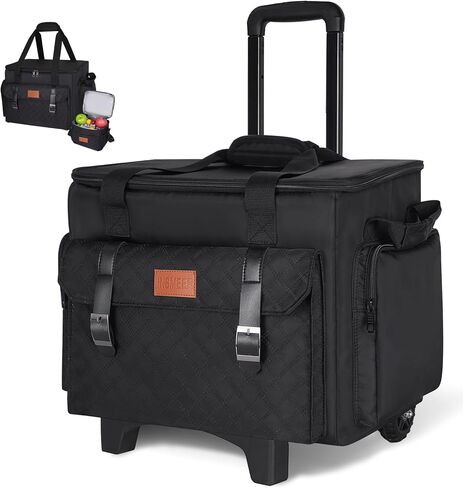 حقيبة مدرسية دوارة بعجلات من INSMEER، حقيبة حمل مدرسية بعجلات مع حقيبة غداء معزولة، مع حجرة مبطنة للكمبيوتر المحمول in Kuwait