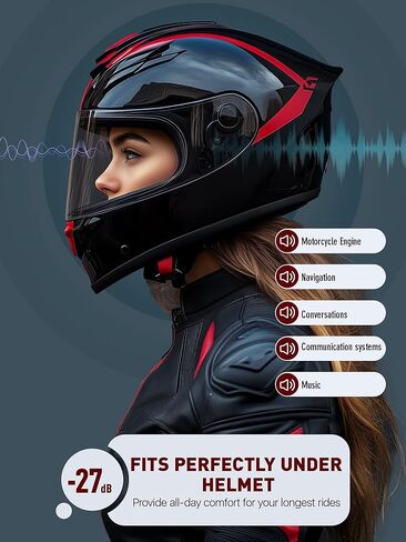 Motorcycle Ear Plugs with Lanyard, Wind Noise Reduction Keep Comms Clear & Comfy Under Helmet, 27dB Reusable Earplugs for Motorbike, Touring, Racing, Riding - 2 Sizes Hearing Protection in Saudi Arabia