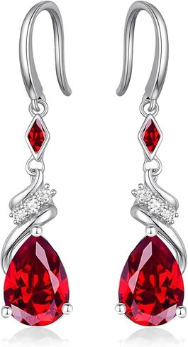 Sterling Silver Earring For Woman -Teardrop Birthstone Earring Jewelry Birthday Gifts for Women,Girlfriend,Wife,Mom - Graduation, Friendship,Birthday, Anniversary in Saudi Arabia