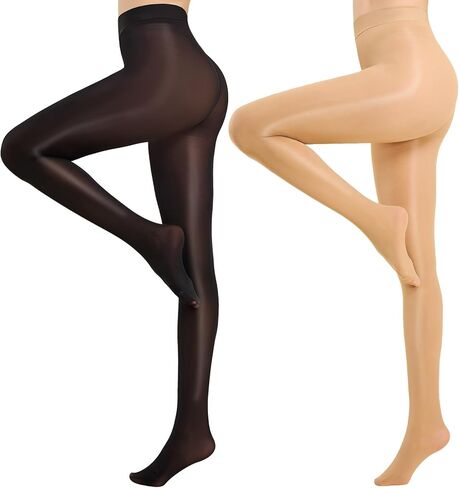 MANZI 2 Pairs Run Resistant Sheer Tights for Women Ultra Soft 15D Non Rip Pantyhose with High Waist in Saudi Arabia