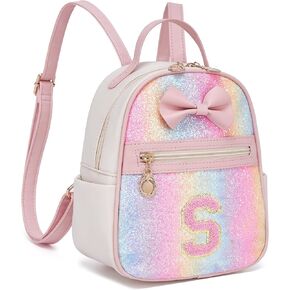 I IHAYNER Girls Initial Bowknot Small Leather Backpack Cute Mini Backpack Personalized Trendy Stuff Gifts for Women Pink-A in Kuwait