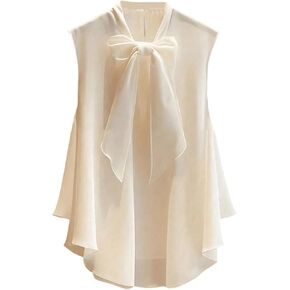 Verdusa Women's Bow Tie Knot Dressy Tops Asymmetrical Flowy Tank Top Brunch Outfits in Saudi Arabia