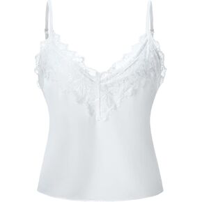 Women's Lace Deep V Neck Tops Summer Dressy Casual Spaghetti Strap Going Out Camisole Top in Saudi Arabia