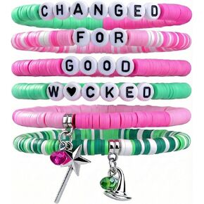 Wicked Bracelet- Pink and Green Witch Friendship Bracelets, Jewelry Gift for Fans Party Costume Accessories in Saudi Arabia