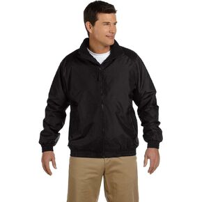 Harriton M740 Fleece Lined Nylon Jacket Black/Black XXX-Large in Saudi Arabia