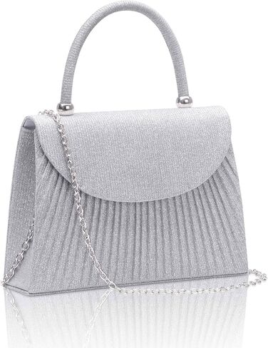 Larcenciel Straw Purses for Women, Summer Woven Top-Handle Evening Handbags w/Bamboo Handle & Chain Strap, Small Boho Beach Clutch Crossbody Party Bags for Wedding Cocktail Prom Vacation,Natural Beige in Kuwait