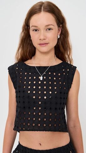 LE BOP Women's Eyelet Odette Top in Saudi Arabia