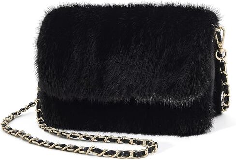 TANOSII Elegant Mink Fur Evening Clutch Bag for Women Luxury Leather Crossbody Bag in Saudi Arabia