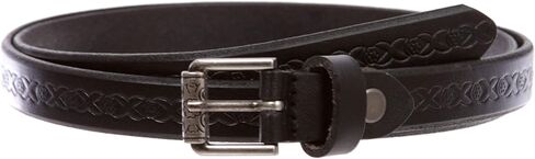 Beltiscool Women's 3/4" (17 mm) Full Grain Leather Embossed Skinny Beveled-Edge Belt in Saudi Arabia