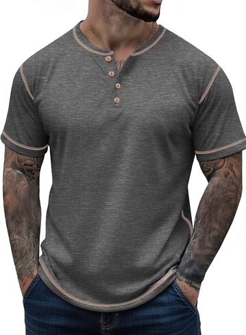 Sailwind Mens Henley Shirts Casual Lightweight Summer T-Shirt Cotton Maverick Short Sleeve in Saudi Arabia