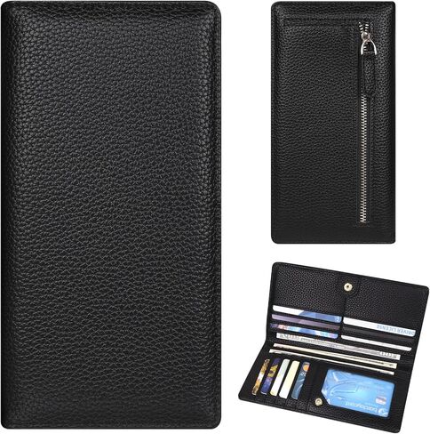 محفظة نسائية، محافظ RFID رفيعة جدًا، محفظة جلدية ثنائية الطي، مع 11 فتحة للبطاقات ونافذة لبطاقة الهوية، محفظة لطيفة لحمل بطاقات الائتمان للسيدات والفتيات (رخام وردي) in Kuwait