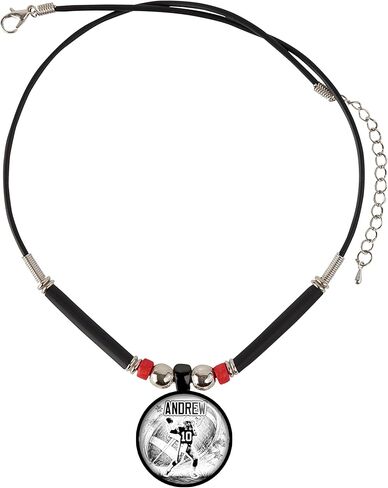 Personalized Football Silhouette Pendant Necklace Custom Player Name & Jersey Number Sports Jewelry Gift for Boys & Girls. in Saudi Arabia