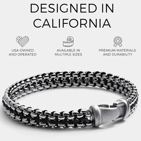 سوار Elegatto Argos Premium Steel Link للرجال | لمسة نهائية من الفولاذ المقاوم للصدأ المصقول المنسوج بشكل معقد | أساور مجوهرات مصممة للرجال in Kuwait