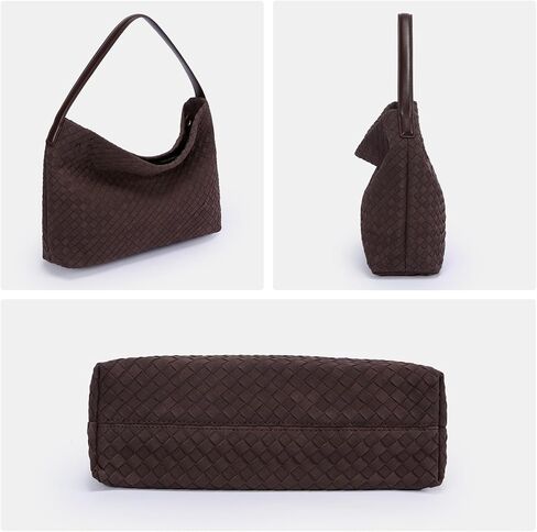 Woven Suede Hobo Bag for Women, Fall Woven Purse Slouchy Shoulder Crossbody Bag, Tote Elegant Handbag Satchel for Work Travel in Saudi Arabia