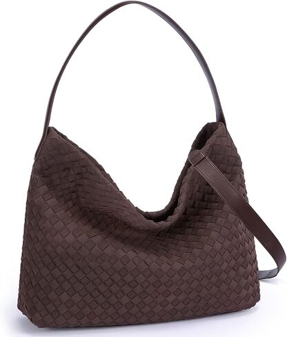 Woven Suede Hobo Bag for Women, Fall Woven Purse Slouchy Shoulder Crossbody Bag, Tote Elegant Handbag Satchel for Work Travel in Saudi Arabia