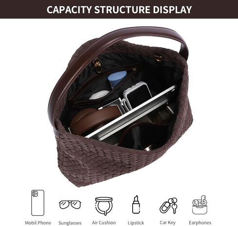 Woven Suede Hobo Bag for Women, Fall Woven Purse Slouchy Shoulder Crossbody Bag, Tote Elegant Handbag Satchel for Work Travel in Saudi Arabia