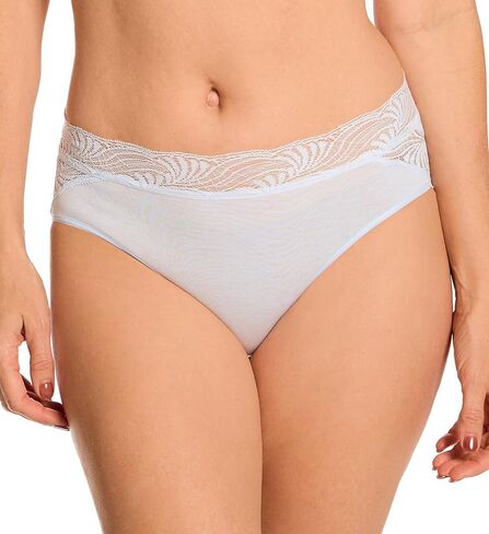 Cotton Hi-Cut Brief with Lace Trim in Sea Breeze by HANRO in Saudi Arabia