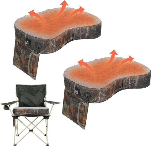 وسادة مقعد صيد ساخنة من ريدكامب، مقعد حامل شجرة مقاوم للماء للصيد والمشي لمسافات طويلة وصيد الأسماك على الجليد والتخييم (البطاريات غير متضمنة) مموهة in Kuwait