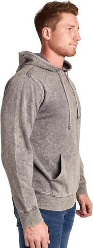 Bioworld Dragon Ball Z Super Saiyan Goku & Kanji Men's Gray Mineral Wash Long Sleeve Hooded Sweatshirt in Saudi Arabia
