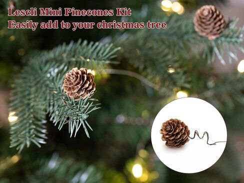 84 Pcs Natural Mini Pine Cone Kit with Brown Iron Wires for DIY - 0.6"-1.2" Small Pinecones Ornaments Bulk for Crafts, Vase Filler, Wrap, Fall, Wedding, Home (Natural) in Saudi Arabia
