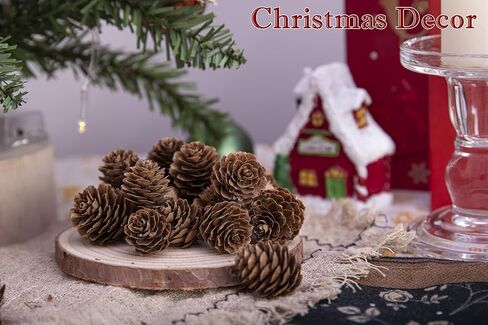 84 Pcs Natural Mini Pine Cone Kit with Brown Iron Wires for DIY - 0.6"-1.2" Small Pinecones Ornaments Bulk for Crafts, Vase Filler, Wrap, Fall, Wedding, Home (Natural) in Saudi Arabia