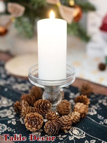 84 Pcs Natural Mini Pine Cone Kit with Brown Iron Wires for DIY - 0.6"-1.2" Small Pinecones Ornaments Bulk for Crafts, Vase Filler, Wrap, Fall, Wedding, Home (Natural) in Saudi Arabia