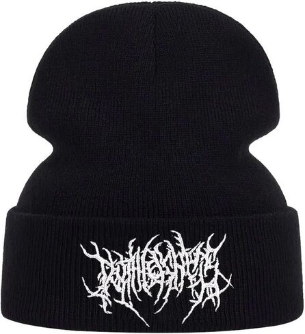 Gothic Beanies Hat for Women Men Y2k Emo Grunge Harajuku Punk Accessories Winter Warm Knitted Skull Cap Streetwear in Kuwait