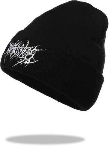 Gothic Beanies Hat for Women Men Y2k Emo Grunge Harajuku Punk Accessories Winter Warm Knitted Skull Cap Streetwear in Kuwait