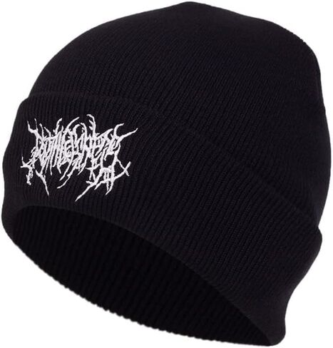 Gothic Beanies Hat for Women Men Y2k Emo Grunge Harajuku Punk Accessories Winter Warm Knitted Skull Cap Streetwear in Kuwait