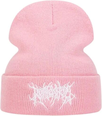Gothic Beanies Hat for Women Men Y2k Emo Grunge Harajuku Punk Accessories Winter Warm Knitted Skull Cap Streetwear in Kuwait
